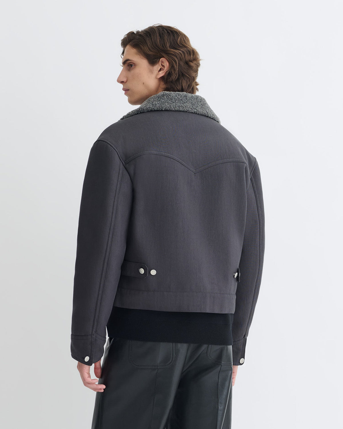 Nowell Wax Cotton Jacket - Graphite | Nanushka