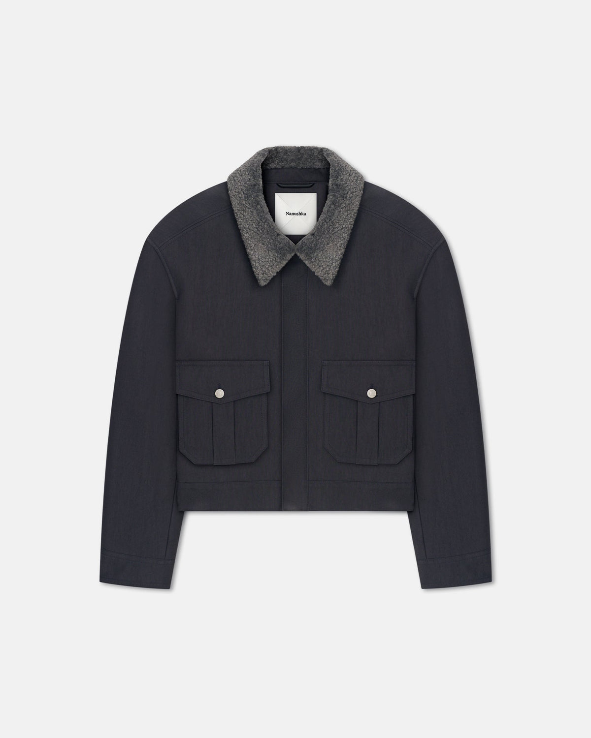 Nowell Wax Cotton Jacket - Graphite | Nanushka