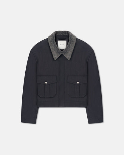 Nowell Wax Cotton Jacket - Graphite | Nanushka