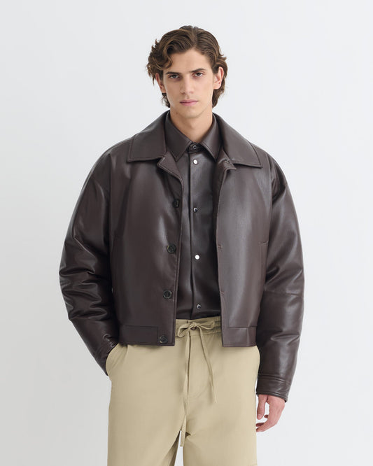 Zaler Okobor™ Alt-Leather Jacket - Coffee Ground | Nanushka