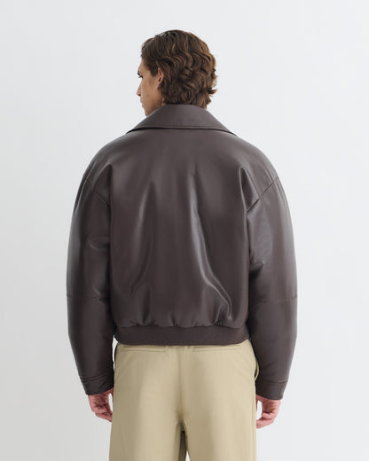 Zaler Okobor™ Alt-Leather Jacket - Coffee Ground | Nanushka