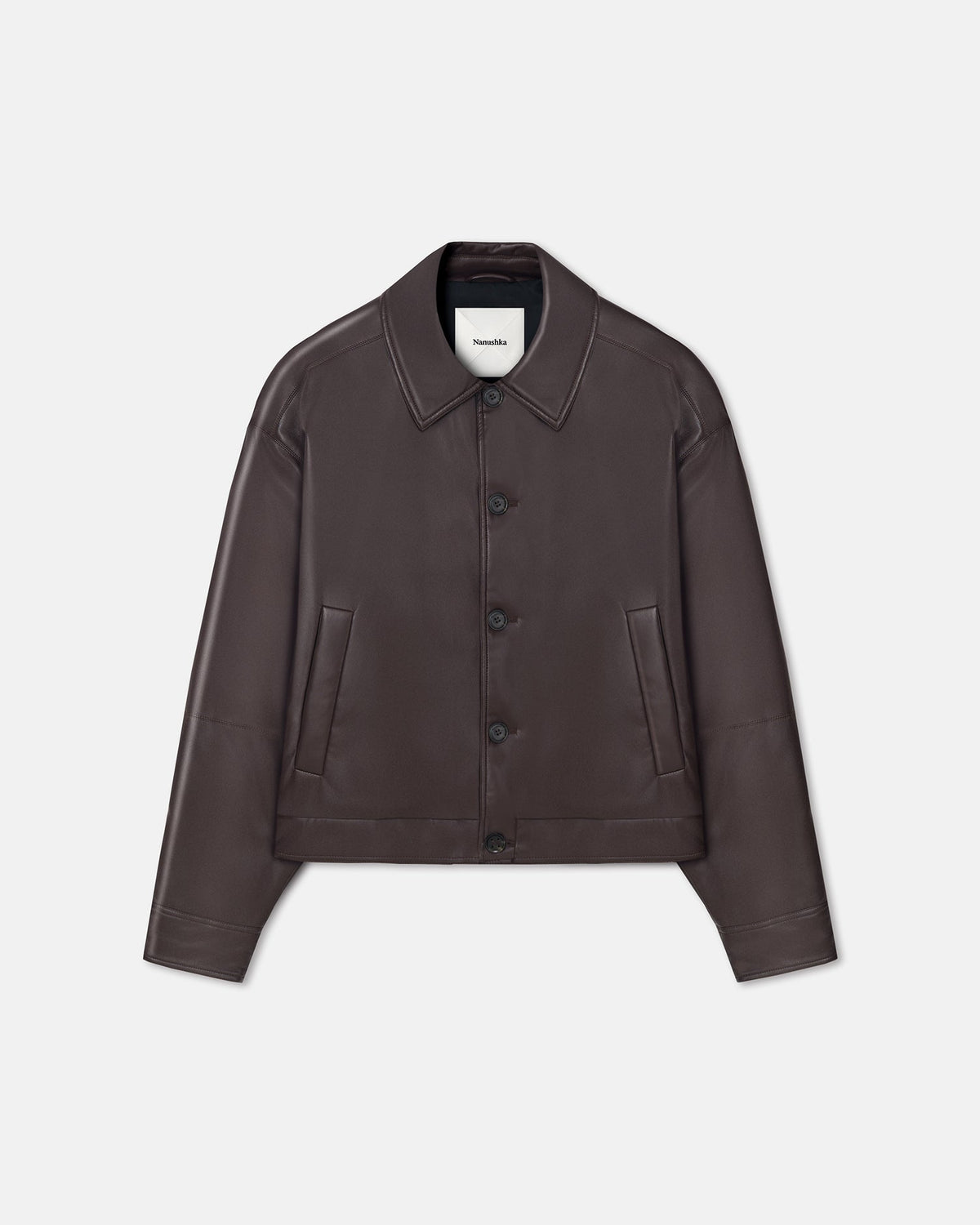 Zaler Okobor™ Alt-Leather Jacket - Coffee Ground | Nanushka
