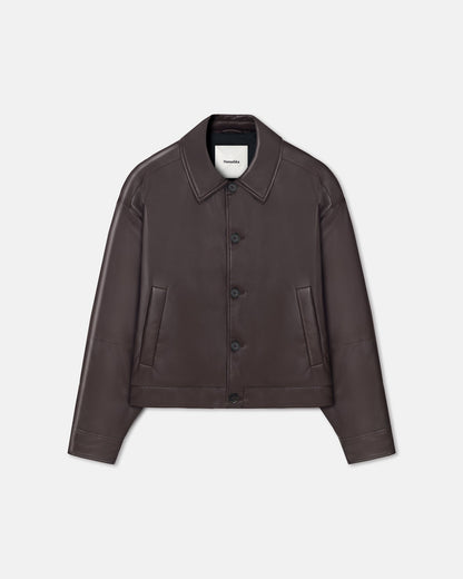 Zaler Okobor™ Alt-Leather Jacket - Coffee Ground | Nanushka