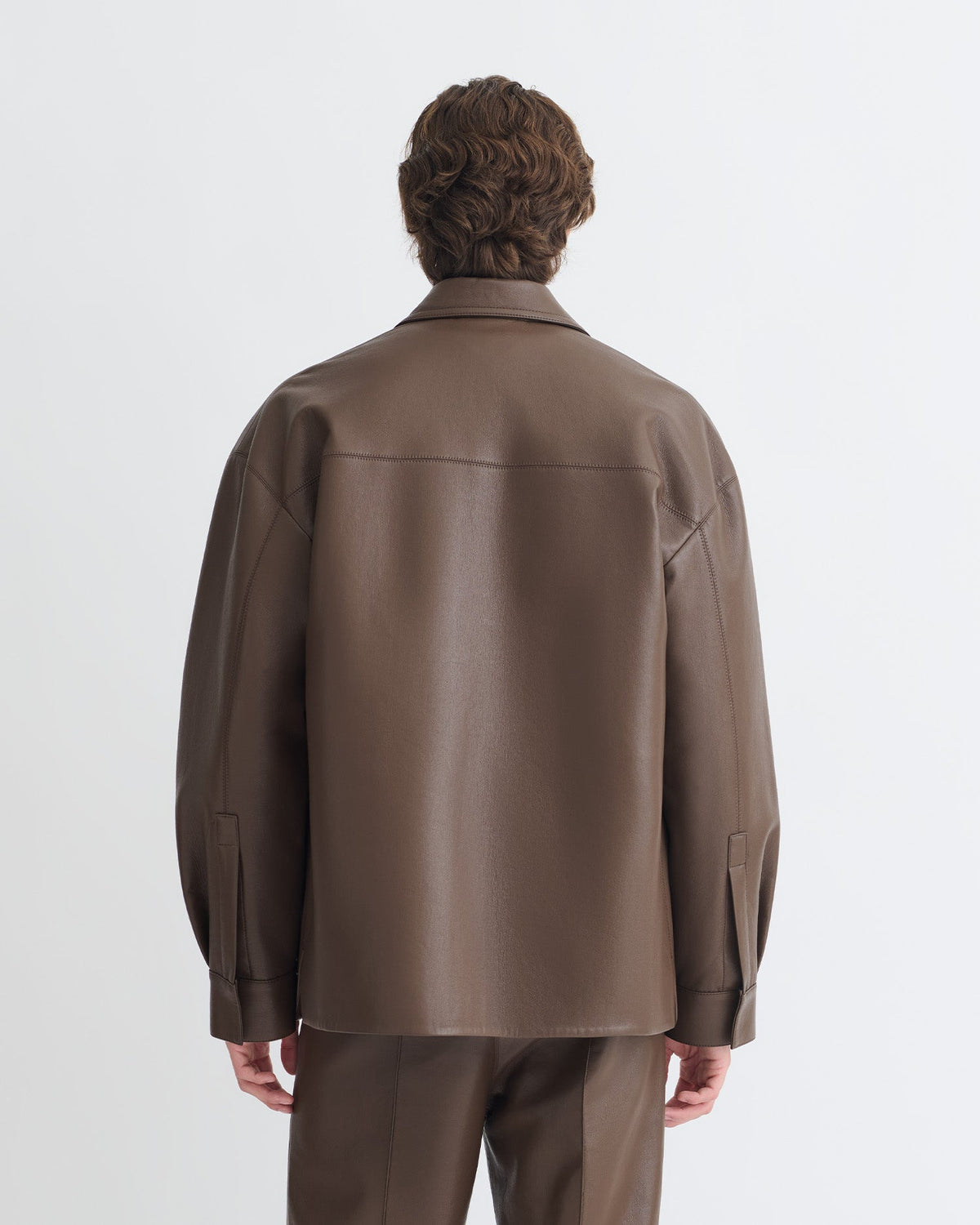 Chasin Regenerated Leather Shirt Jacket - Chocolate | Nanushka