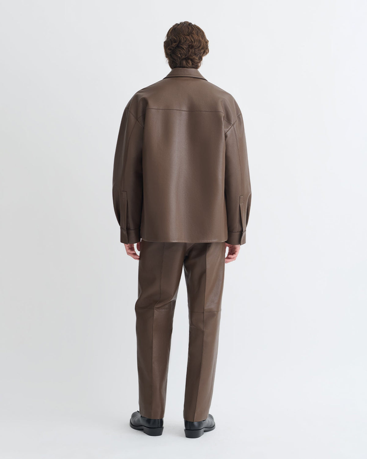 Chasin Regenerated Leather Shirt Jacket - Chocolate | Nanushka