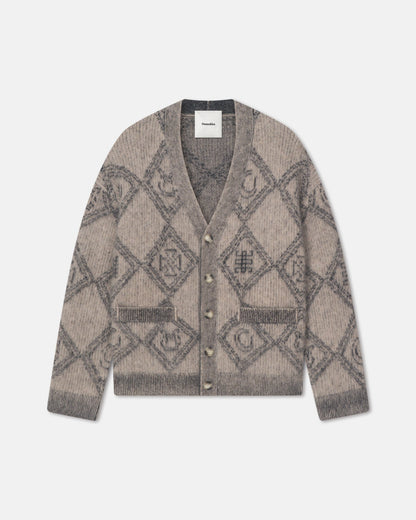 Henri Brushed alpaca cardigan - Symbol Tile Oat | Nanushka