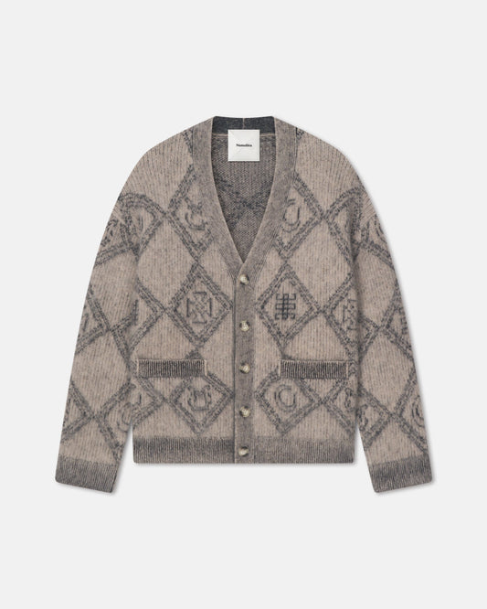 Henri Brushed alpaca cardigan - Symbol Tile Oat | Nanushka