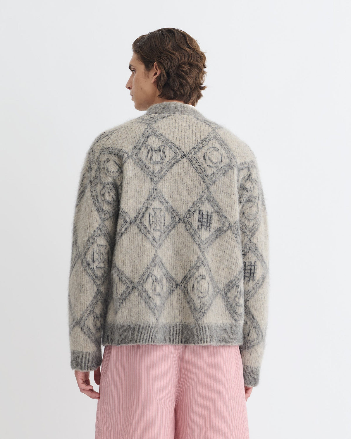 Henri Brushed alpaca cardigan - Symbol Tile Oat | Nanushka
