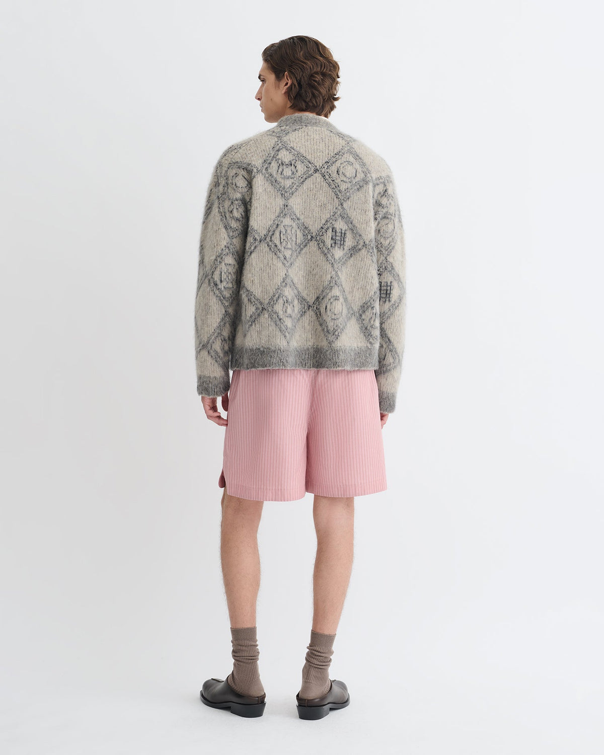 Henri Brushed alpaca cardigan - Symbol Tile Oat | Nanushka