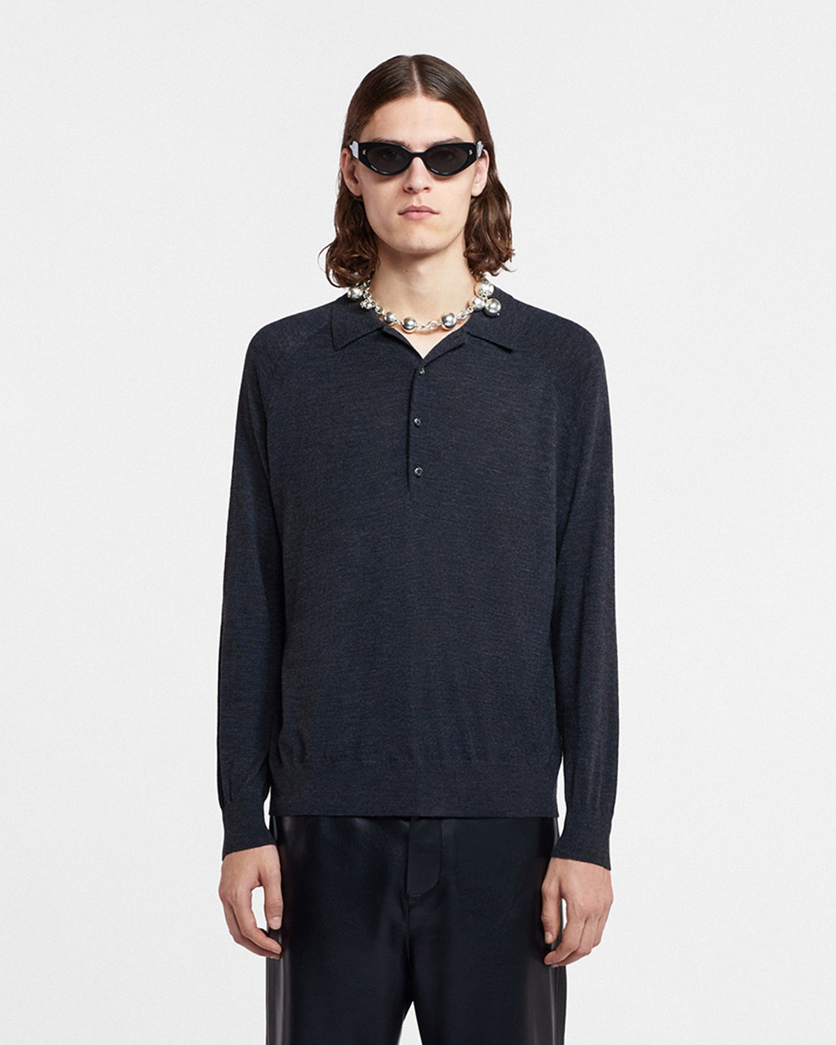 Plato Merino wool shirt - Charcoal | Nanushka
