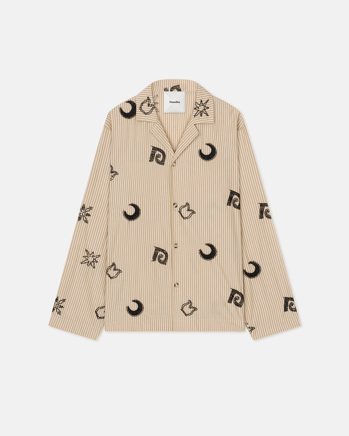 Haris Beaded shirt - Beige/Black | Nanushka
