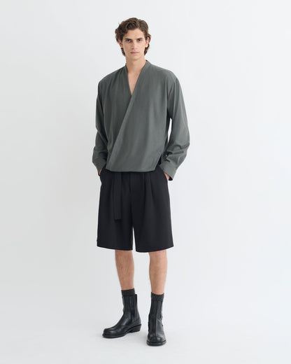Yorick Wrap shirt - Dark Grey | Nanushka