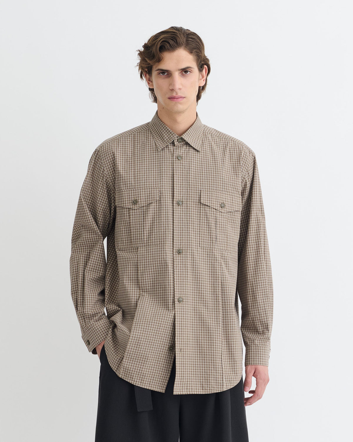 Najib Shirt - Brown/Creme | Nanushka