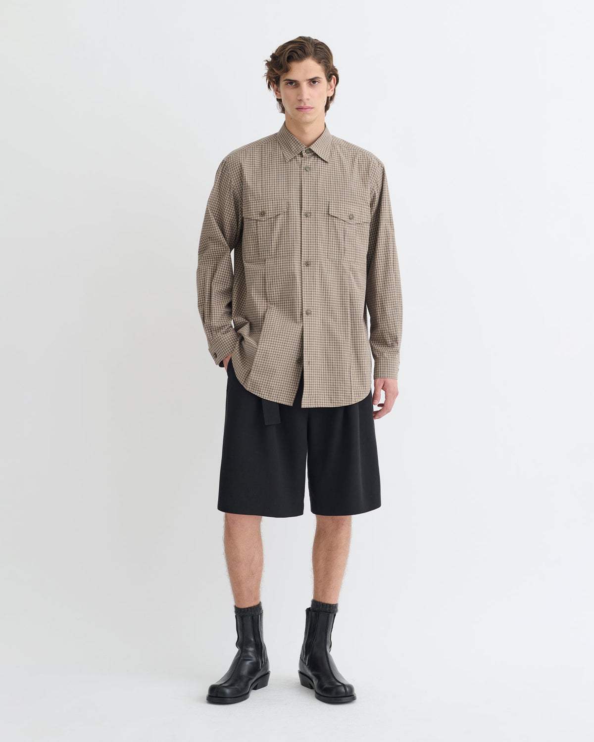 Najib Shirt - Brown/Creme | Nanushka