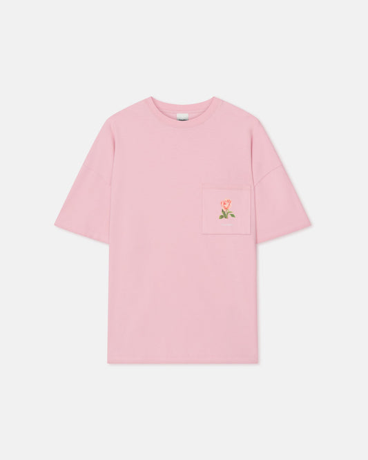 Wren Printed Cotton-Jersey T-Shirt - Pink/Roses | Nanushka