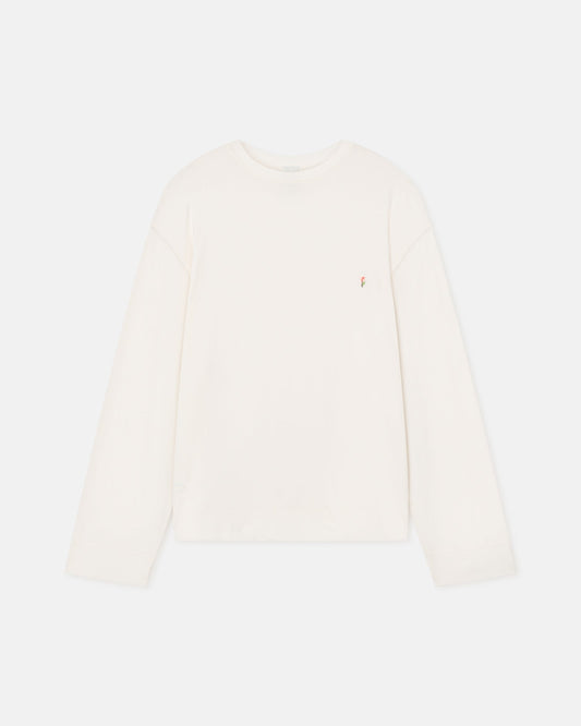 Kazmer Cotton-Jersey Sweatshirt - Off White/Roses | Nanushka