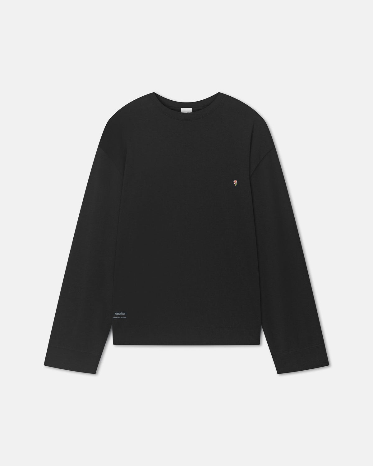 Kazmer Cotton-Jersey Sweatshirt - Black/Roses | Nanushka