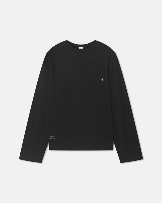 Kazmer Cotton-Jersey Sweatshirt - Black/Roses | Nanushka
