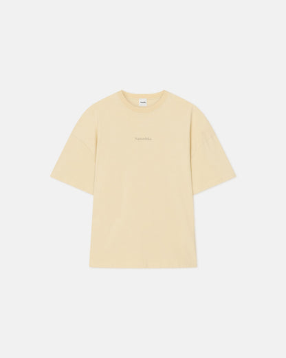 Wren Printed Cotton-Jersey T-Shirt - Creme/Gingerbread Heart | Nanushka