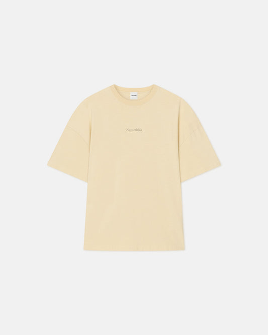 Wren Printed Cotton-Jersey T-Shirt - Creme/Gingerbread Heart | Nanushka