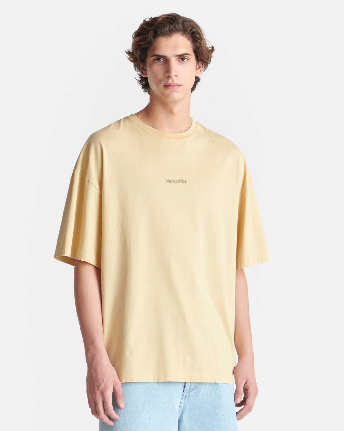 Wren Printed Cotton-Jersey T-Shirt - Creme/Gingerbread Heart | Nanushka