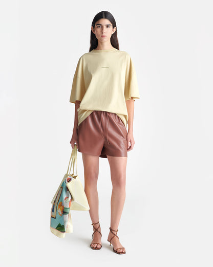 Wren Printed Cotton-Jersey T-Shirt - Creme/Gingerbread Heart | Nanushka