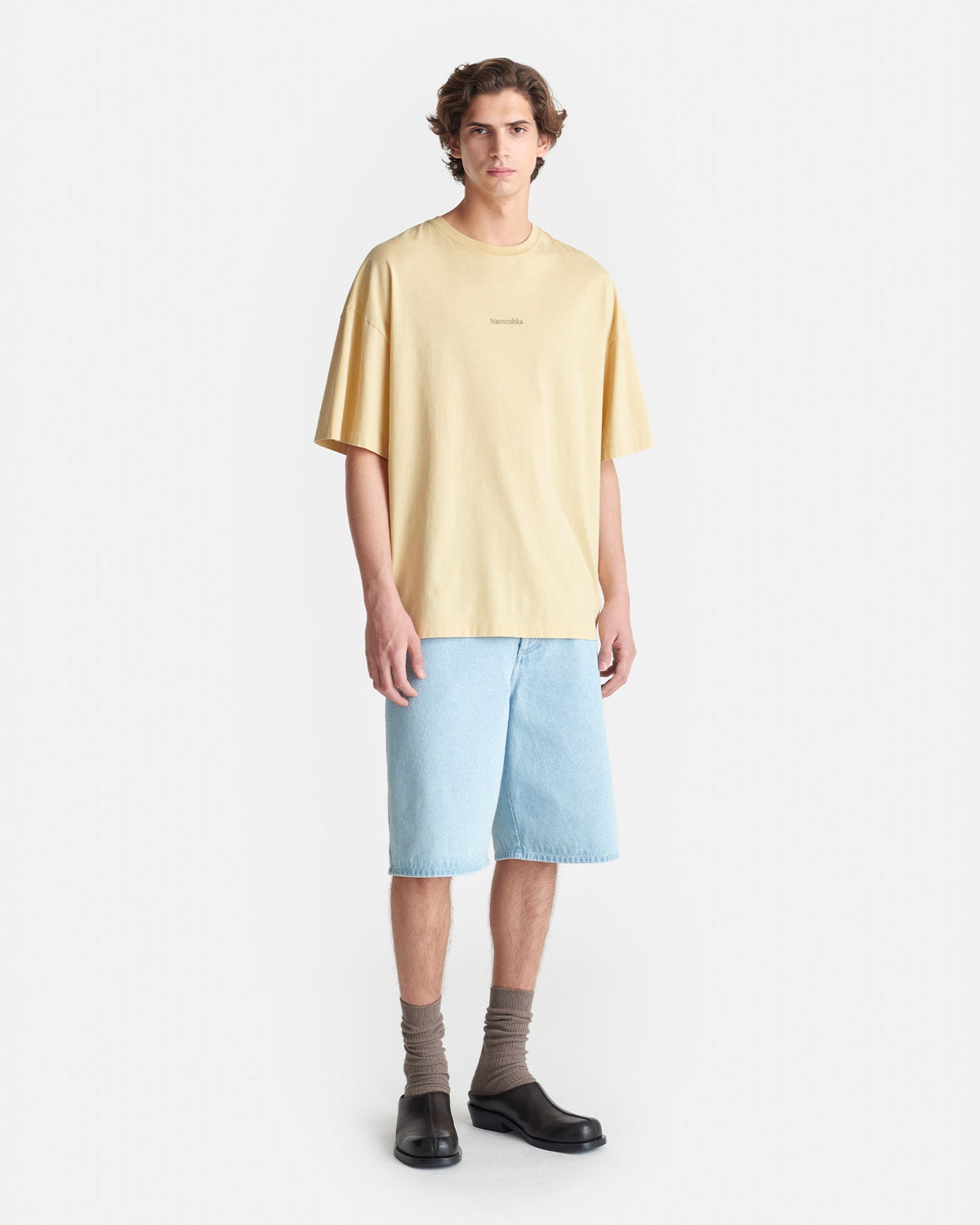 Wren Printed Cotton-Jersey T-Shirt - Creme/Gingerbread Heart | Nanushka