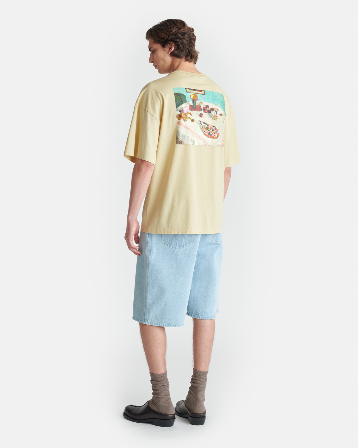 Wren Printed Cotton-Jersey T-Shirt - Creme/Gingerbread Heart | Nanushka