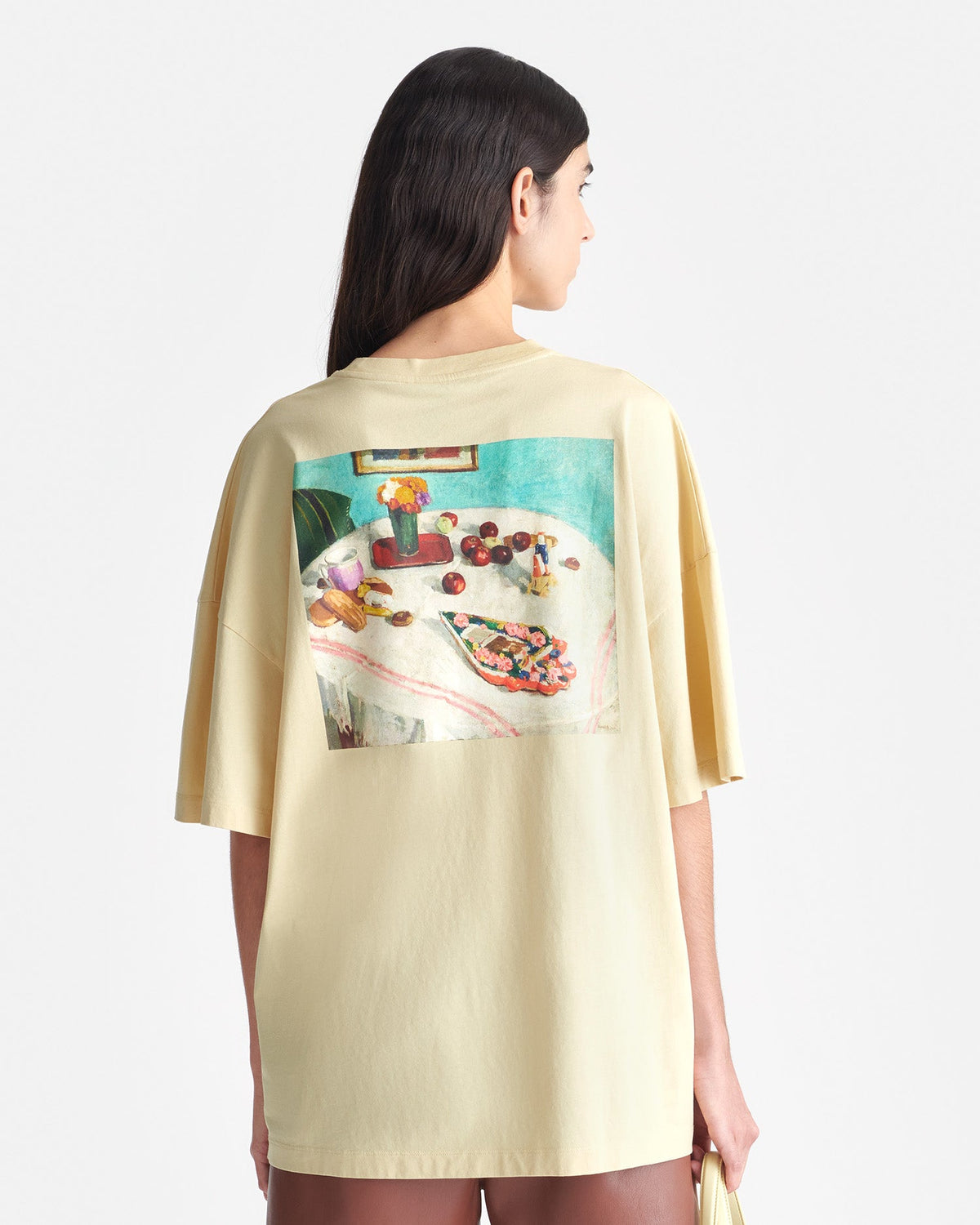 Wren Printed Cotton-Jersey T-Shirt - Creme/Gingerbread Heart | Nanushka
