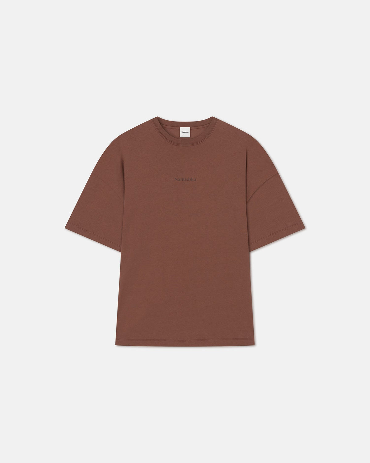 Wren Printed Cotton-Jersey T-Shirt - Rust/Poppyseed Cake | Nanushka