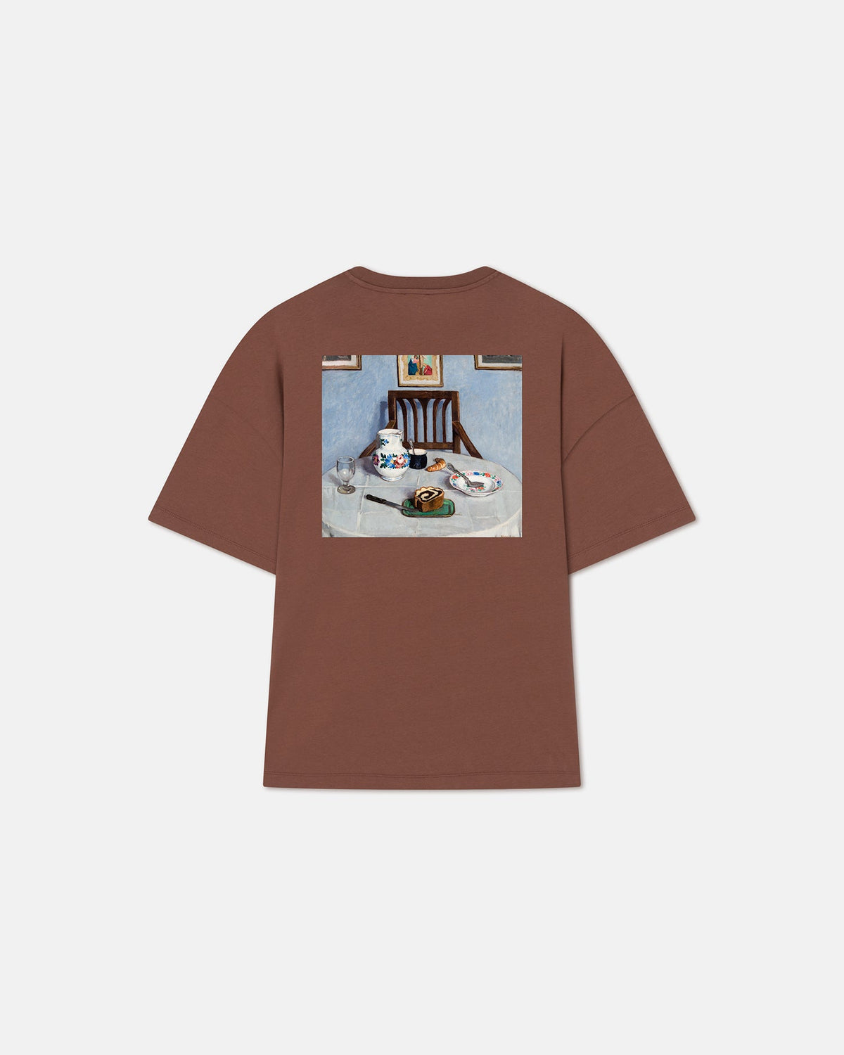 Wren Printed Cotton-Jersey T-Shirt - Rust/Poppyseed Cake | Nanushka