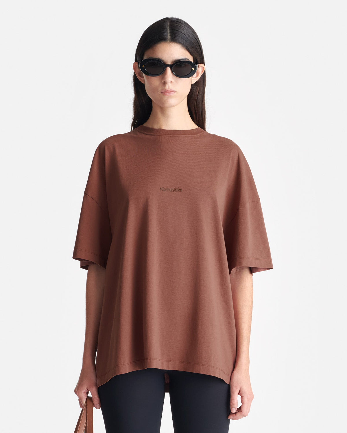 Wren Printed Cotton-Jersey T-Shirt - Rust/Poppyseed Cake | Nanushka