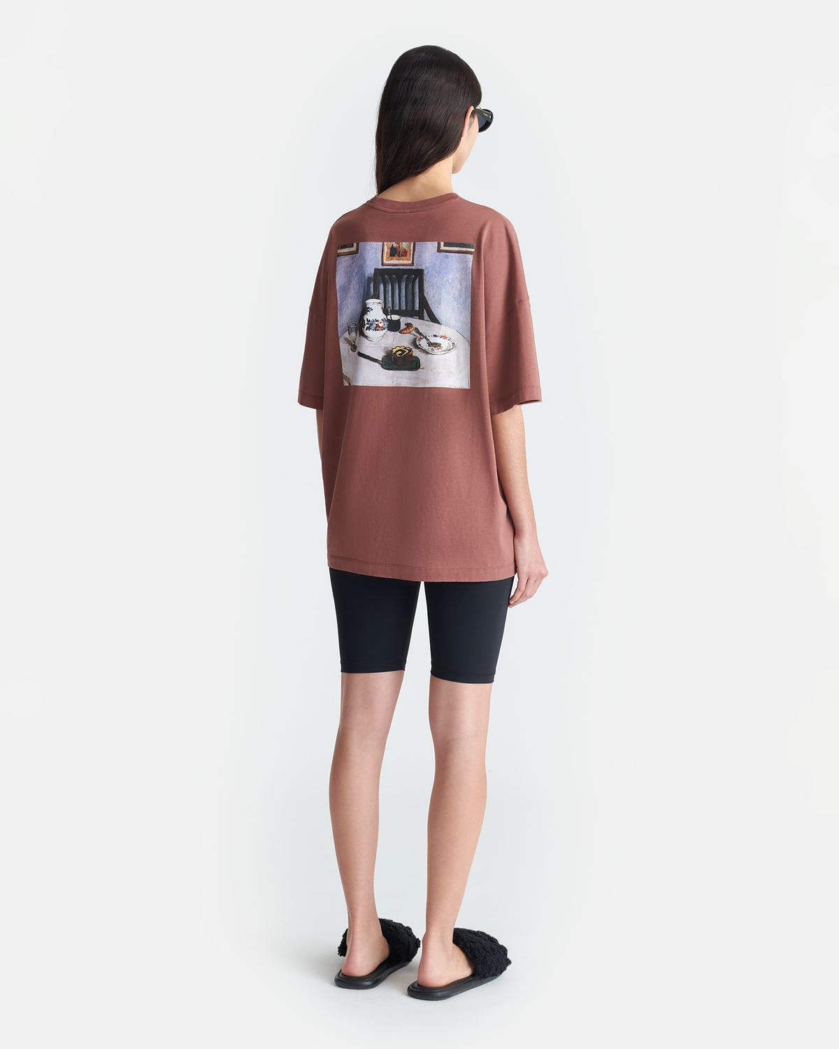 Wren Printed Cotton-Jersey T-Shirt - Rust/Poppyseed Cake | Nanushka