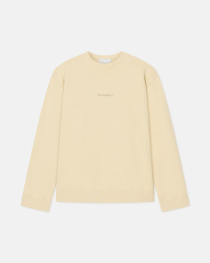 Remy Printed Cotton-Fleece Sweatshirt - Creme/Black/Gingerbread Hear | Nanushka