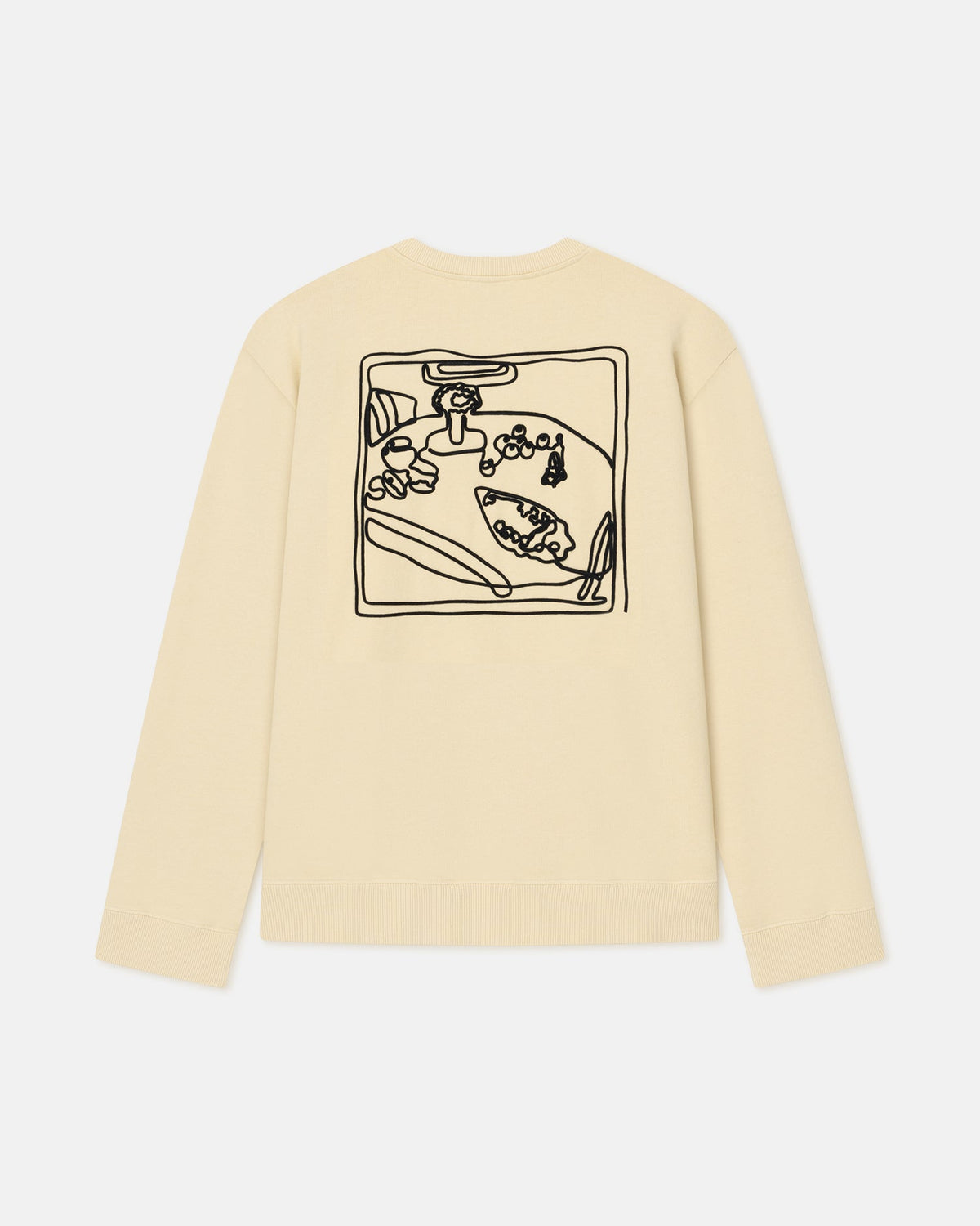 Remy Printed Cotton-Fleece Sweatshirt - Creme/Black/Gingerbread Hear | Nanushka