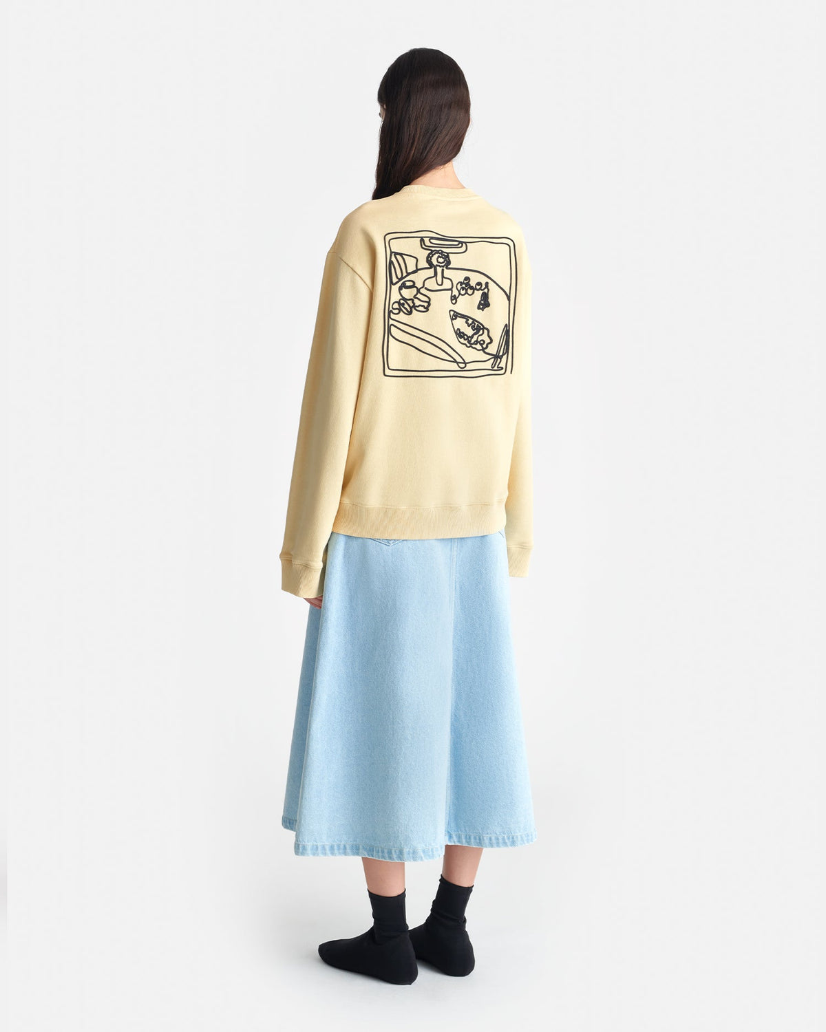 Remy Printed Cotton-Fleece Sweatshirt - Creme/Black/Gingerbread Hear | Nanushka