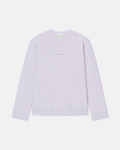 Remy Printed Cotton-Fleece Sweatshirt - Lilac/Black/Books | Nanushka