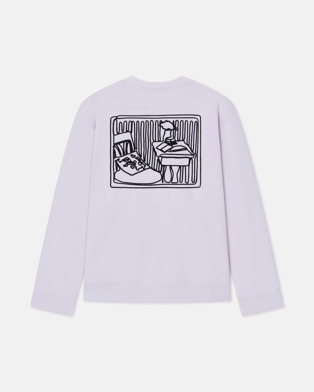 Remy Printed Cotton-Fleece Sweatshirt - Lilac/Black/Books | Nanushka