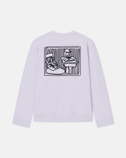 Remy Printed Cotton-Fleece Sweatshirt - Lilac/Black/Books | Nanushka