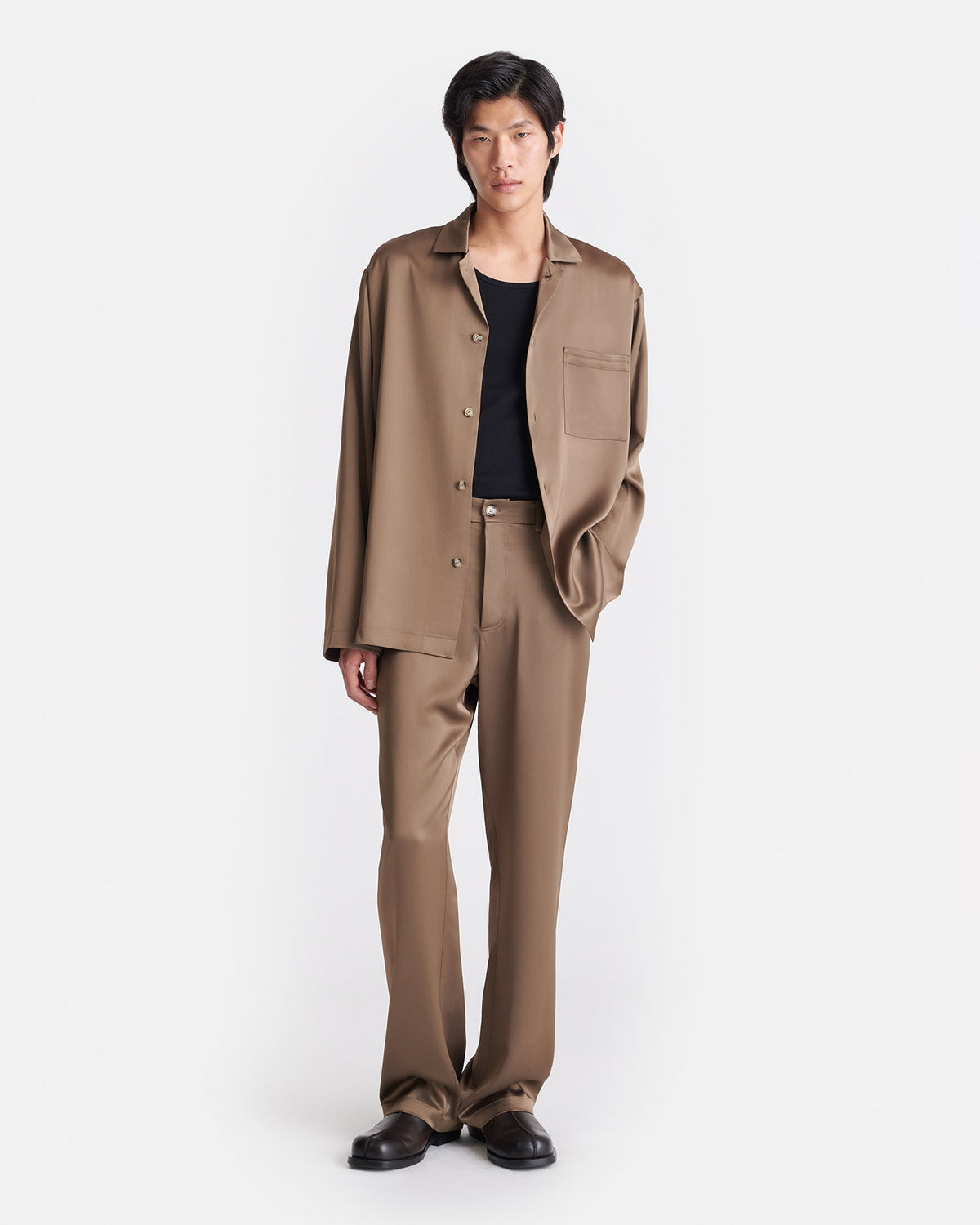 Macen Slip Satin Trousers - Coffee Bean | Nanushka