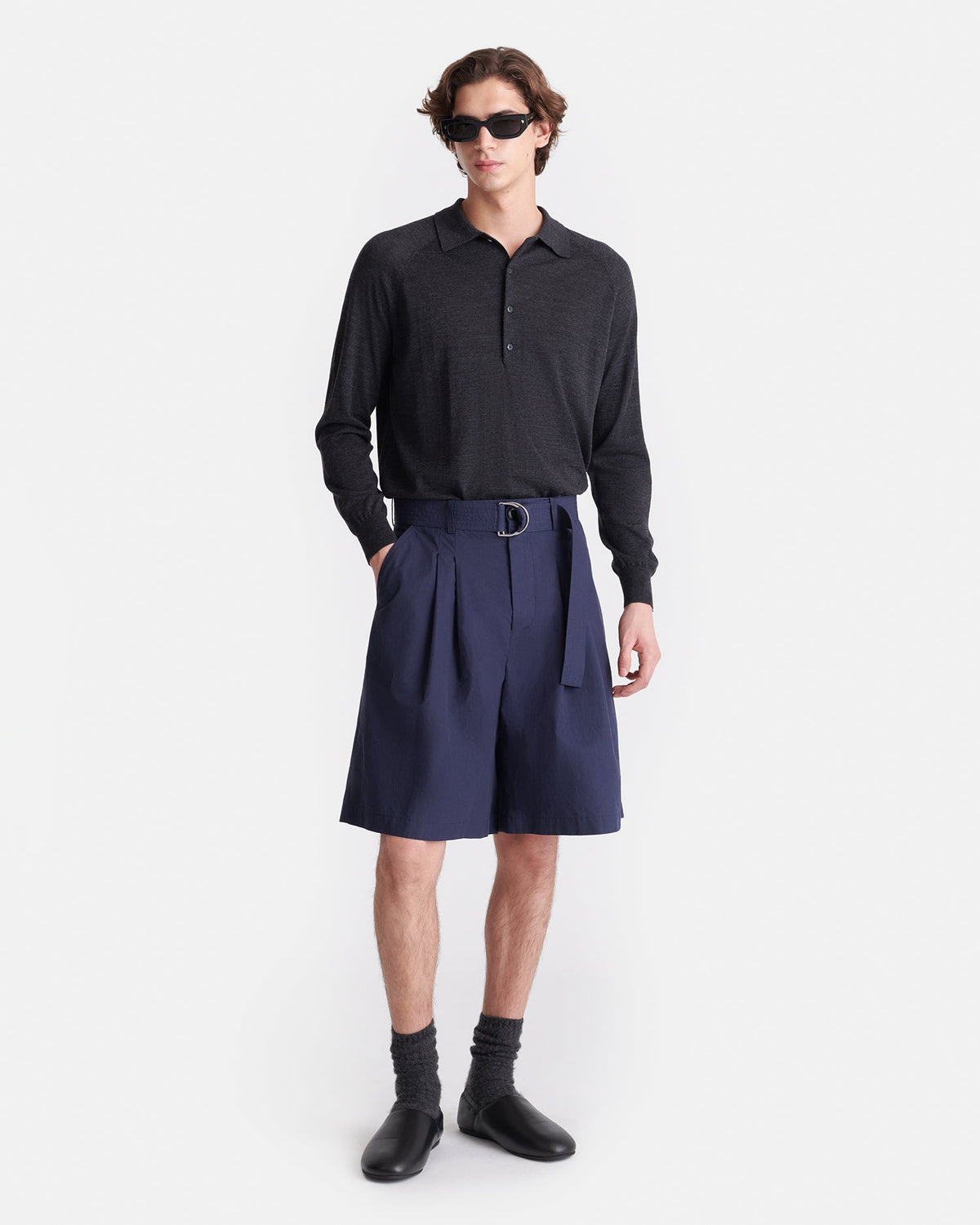 Derulo Tailored Shorts - Navy | Nanushka