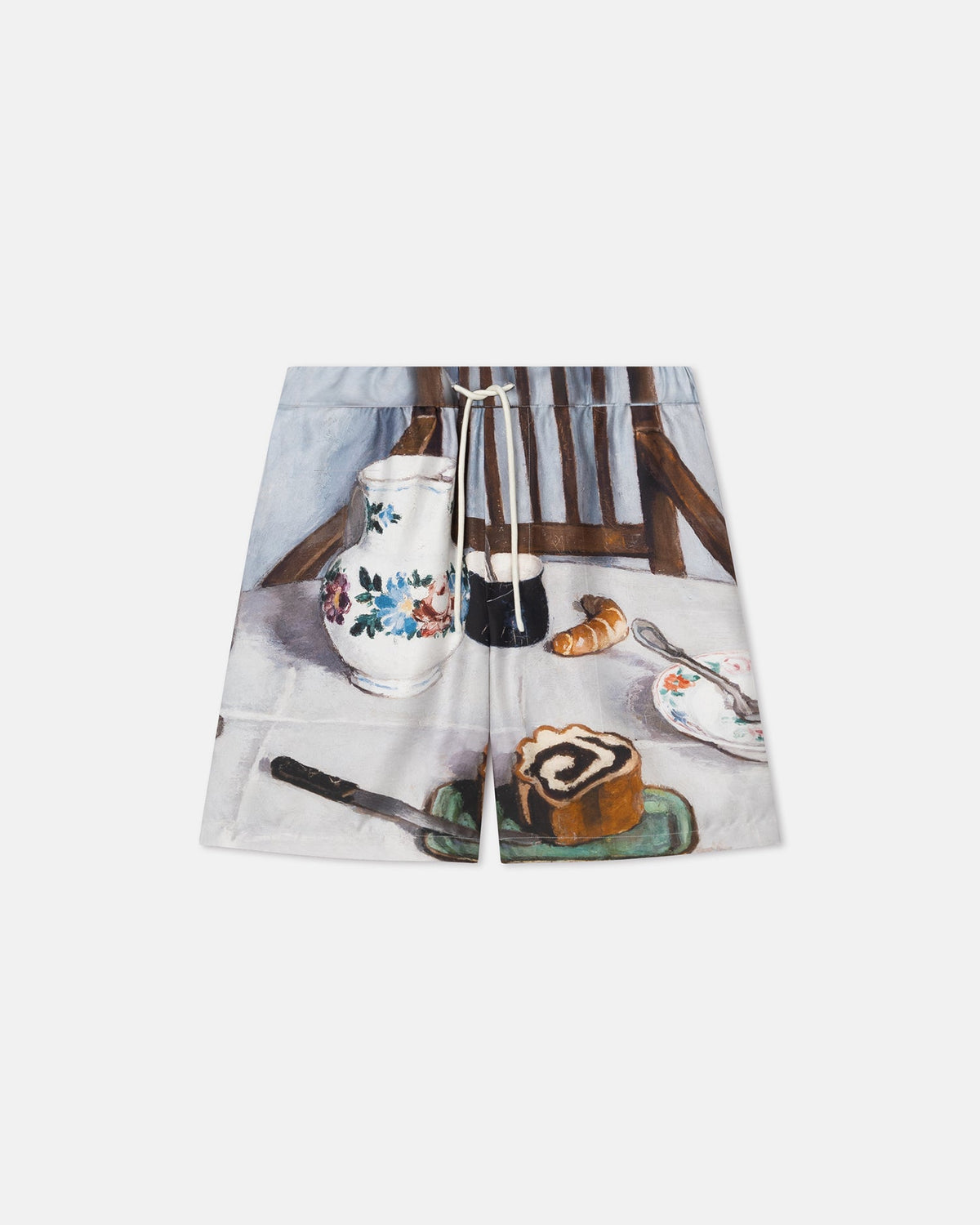 Doxxi Printed Silk Twill Shorts - Poppyseed Cake | Nanushka