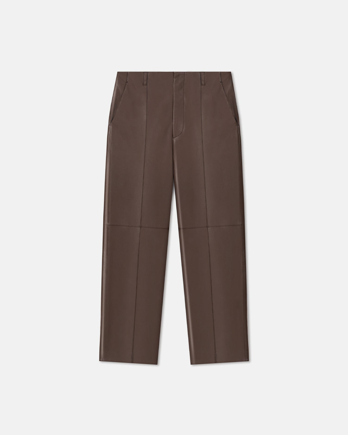 Stellan Regenerated Leather Straight-Leg Pants - Chocolate | Nanushka