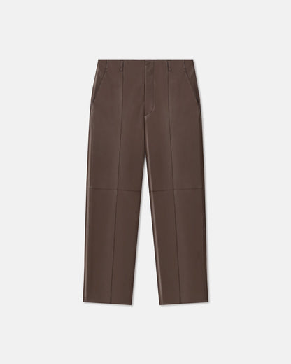 Stellan Regenerated Leather Straight-Leg Pants - Chocolate | Nanushka