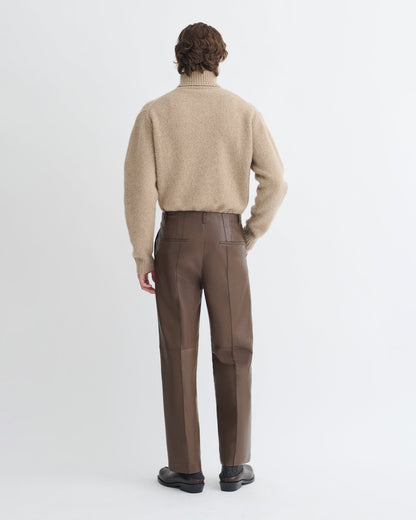 Stellan Regenerated Leather Straight-Leg Pants - Chocolate | Nanushka