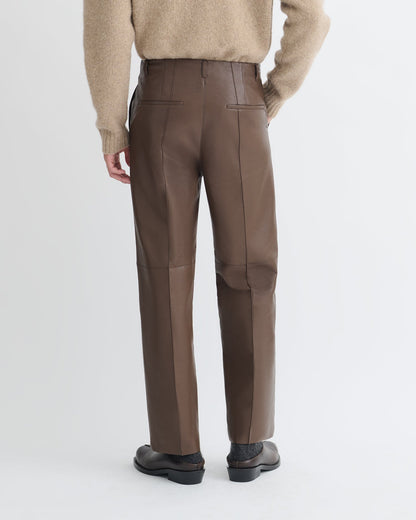 Stellan Regenerated Leather Straight-Leg Pants - Chocolate | Nanushka