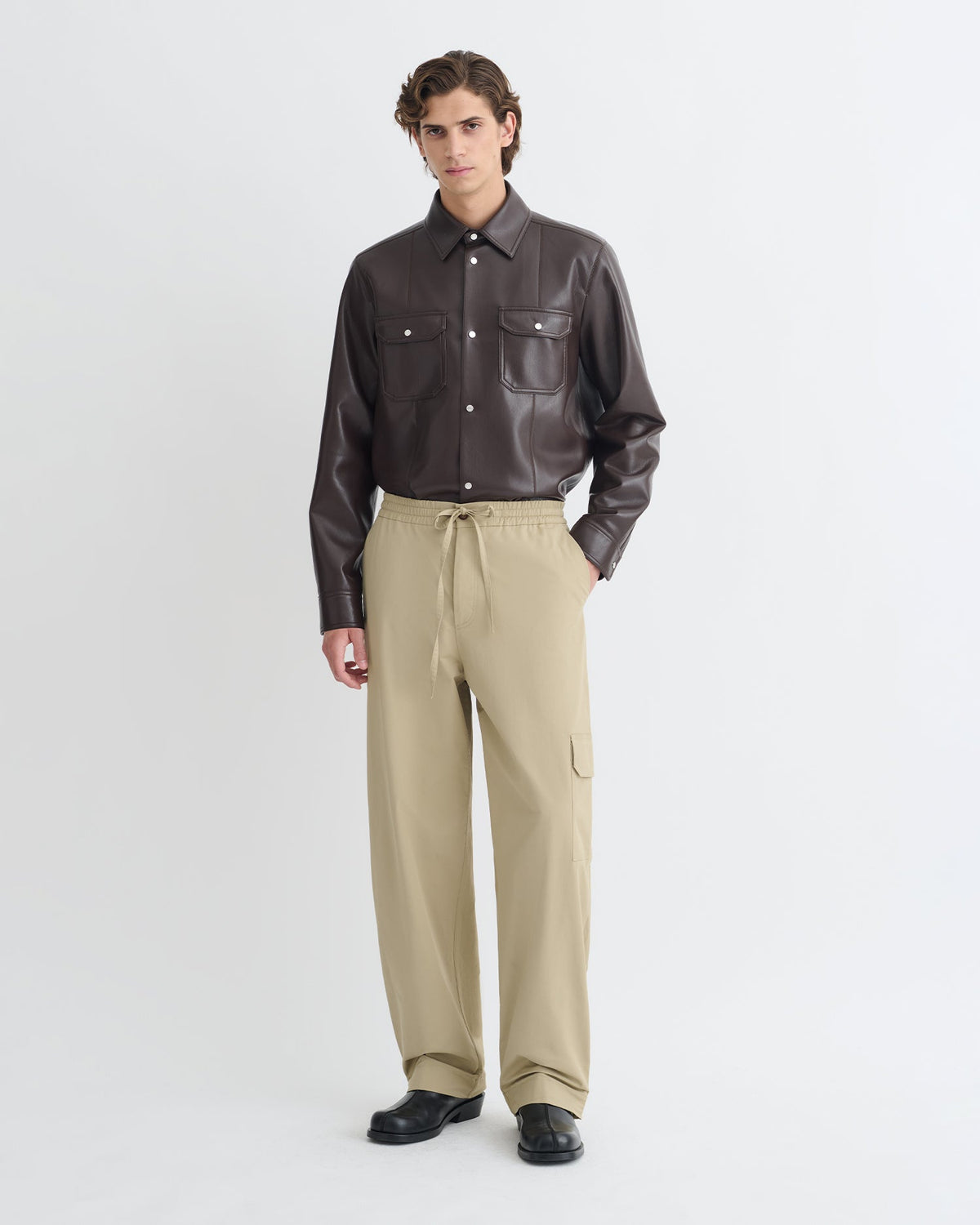 Navid Tech Twill Balloon-Leg Pants - Pebble | Nanushka