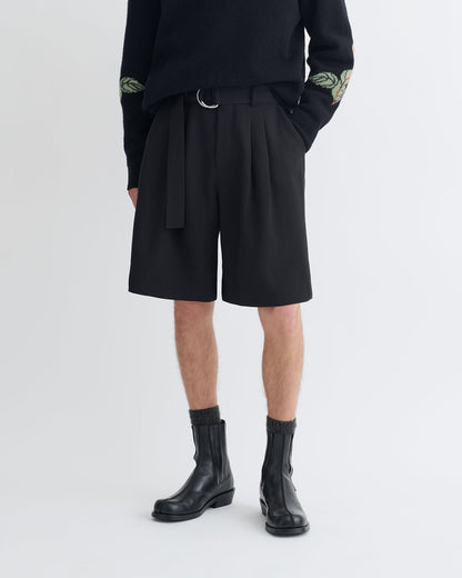 Derulo Tailored Crepe Twill Shorts - Black | Nanushka