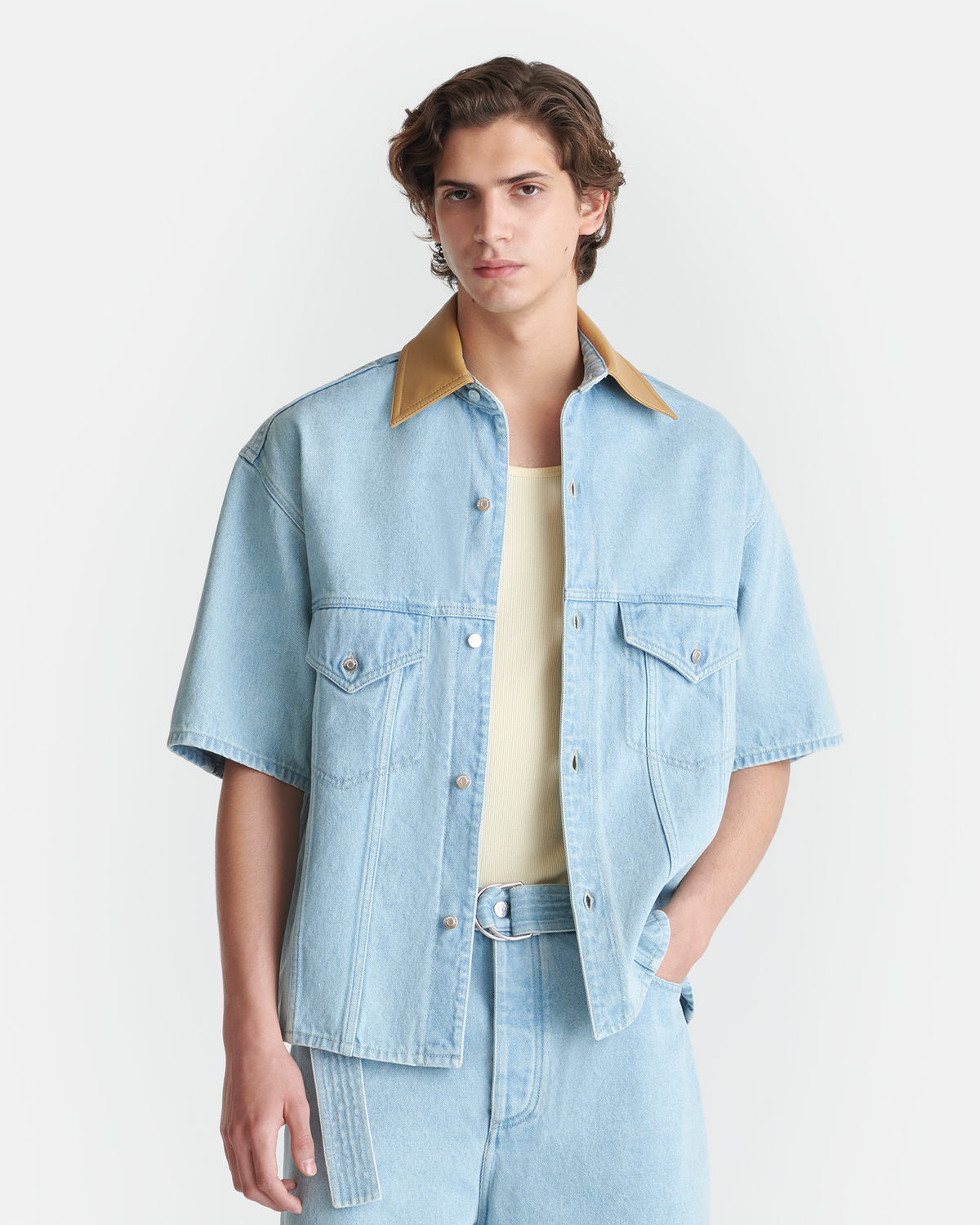 Jorge Denim shirt - Eco Bleach/Hazel | Nanushka
