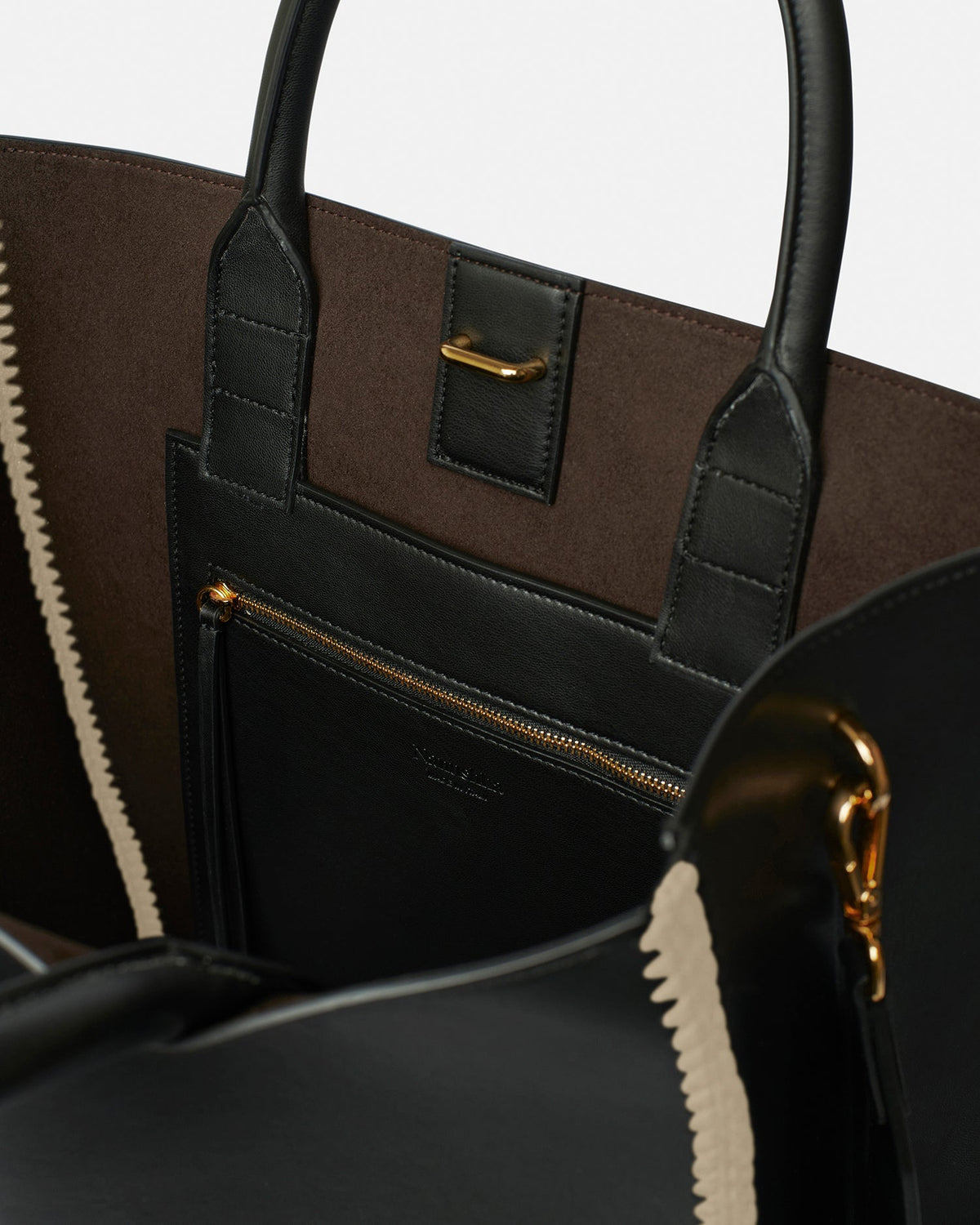 The Compass Tote Crochet tote bag - Black/Creme | Nanushka